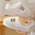 Men's/Women's Winter Plush Slippers - Cartoon Print Fleece-Lined House Shoes, Anti-Slip Couple Home Slides for Indoor/Outdoor