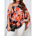 Women’s Fashionable Printed One-Shoulder Blouse – Plus-Size Top for Work or Casual Outings