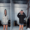 Women Zip Up Hoodie Reversible Double Sided Snakeskin Print Long Sleeve Casual Y2K Streetwear Loose Fit Hooded Sweatshirt Jacket