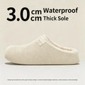 Winter Warm Fleece Slippers for Women Men Waterproof Outdoor Wear Thick Sole House Shoes Indoor Non-Slip Casual Clogs