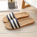 Summer Couple's Linen Slippers - Striped Fashion Non-Slip Comfort Indoor EVA Floor Breathable Sandals