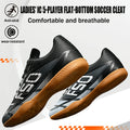 Low‑cut IC Indoor Flat Soccer Shoes, Light PU Upper, Flexible Rubber Flat Sole, Unisex Adult Five‑a‑side Training Shoes