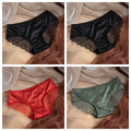 4Pcs/Set Sexy Panties Women Low Waist Briefs Lace Back Hollow Out Underwear Sexy Lingerie Solid Color Female Intimates M-XL