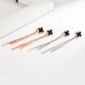 Oil Dripping Four-leaf Clover Earrings A Two Wearing Leaf Trend Romantic and Versatile Earrings for Women's Party Gift Wholesale