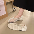 In Summer, Wear Round Toe, Straight Buckles, Casual and Comfortable, Women's Flats, Cut-out Mary Jane Single Shoes,fishnet Shoes