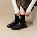 Ladies Vintage Penny Loafers Slip On Low Block Heel Dress Shoes Classic Round Toe Casual Office Work Comfy Flats Spring Footwear