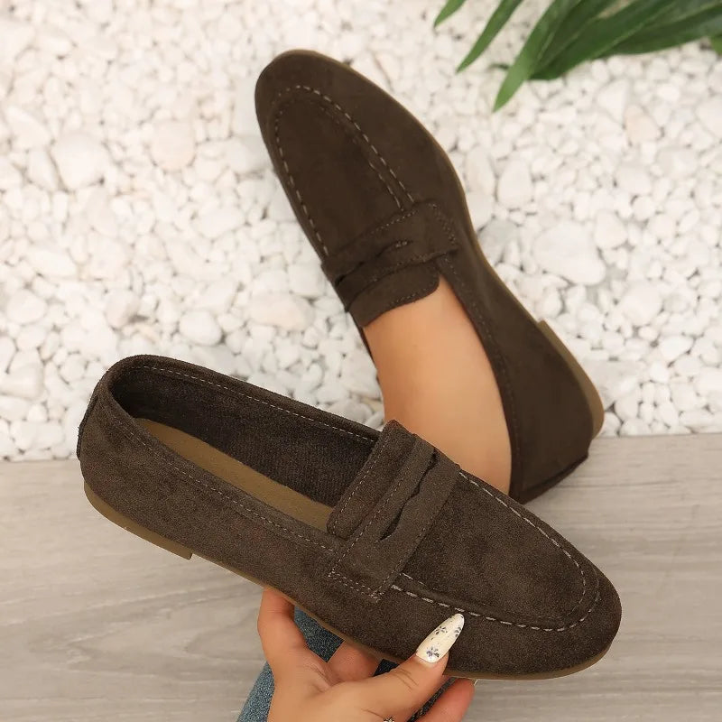 Spring Autumn Retro Style Soft Soled Women's Flats and Loafers 2026 Fashion Simple Round Toe Casual Women Shoes Сабо Женские