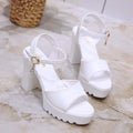Fashion Fish Mouth High Heel Sandals Non-slip Casual Wedges Sandals Comfortable Buckle Slope Women's Sandals Summer