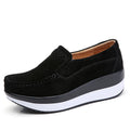 Women's Loafers Flat Genuine Leather Women's Genuine Leather Loafers Slip-On Round Toe Navy Platform Flat Shoes Spring Autumn Casual