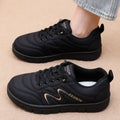 Autumn Women Soft PU Leather Sneakers Embroidery Lazy No Tie Board Shoes Lightweight Non Slip Platform Casual Daily Walking