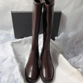Vintage Thick Heel Women Knee High Boots Fashion Side Zippers Shoes Autumn Winter Ladies Concise Long Botas De Mujer