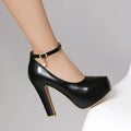 Spring and Autumn New Style Fashion Round Head Super-high Heel Women's Shoes Shallow Mouth Buckle Thin Heel Women Shoes High12cm
