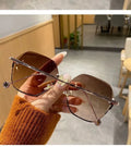 Brand Design  Fashion New Polygonal Metal Sunglasses Retro Ladies Glasses Classic Trend Luxury Driving Travel Eyewear