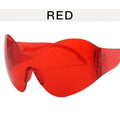 Retro Rimless Oversized Sunglasses Women Fashion Luxury Big Frame One Piece Gradient Sun Glasses Retro Classic Shades UV400