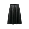 Ladies New Autumn Midi Skirt High Waist A Line PU Leather Long Skirts Women Elegant Fashion Solid Color Office Lady Skirt Female
