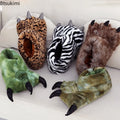 Winter Warm Soft Indoor Floor Slippers Couple Shoe Paw Funny Animal Christmas Monster Claw Plush Home Cotton Shoes for Men Women