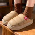 Winter Platform Plush Bread Slippers Women Unisex Waterproof Thicken Warm Home Slides Woman Non Slip Thick Sole Cotton Shoes
