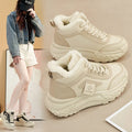 Retro Cotton Shoes, Warm in Winter, Thick Soles, Heightening and Velvet, Versatile Fashion casual Sneakers Zapatos De Mujer