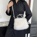 Women Faux Fox Fur Plush Shoulder Bag New Winter Fluffy Crossbody Bag Fashion Versatile Daily Handbag