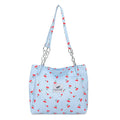 Casual Large Capacity Tote Bag Zipper Lightweight Shoulder Bag Cherry-print Handbag Girls
