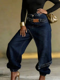 Women High Waist Jeans SHENGPALAE Women High Waist Wide Leg Jeans Layered Washed Asymmetrical Hip Hop Streetwear Summer 2026 New 05E02945