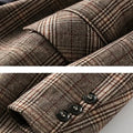 Vintage Blazer Women  Single Breasted Office Ladies Plaid Blazer Long Sleeve Loose Plaid Coat Jacket Women Blazers Female 2025