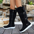 Women Over-the-Knee Boots 2025 New Casual Plush Ankle Boots Flats Gladiator Sport Shoes Ladies Comfortable Warm Snow Boots Women
