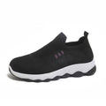 Grid Mesh Slip-On Street Sneakers, Integrated Stretch Ribbed Collar, Thick Wavy Layered Two-Tone Midsole Daily Walking Shoes