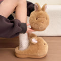 Plush Slippers Women Home Rabbit Winter Mules Platform Shoes Girls Fluffy Animal Cartoon Bunny Indoor Fuzzy Fur Slides Non-Slip