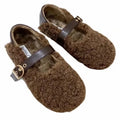 Designer Women Warm Fur Flats Shoes Vintage Fashion Shallow Belt Buckle Spring Autumn Ladies Comfort Loafers Shoes