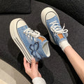 Women's Designer Sneakers High Top Denim Canvas Shoes Female Girls Students Canvas Shoes for Women Lace Up Platform Sneakers