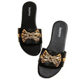Women's Shoes New Fashion Slippers with Bowknot Buckle Versatile Solid Color Decorative Round-Toe Flat Sandals