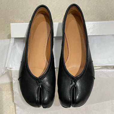 Fashion Soft Leather Women Ballet Flats Spring Comfortable Walking Lazy Loafers Casual Girls Dance Shoes big size 41.42.43