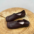 Women's Shoes  Vintage Round Toe Ballet Women's Flats Retro Soft Pu Leather Loafers Woman Casual Slip on Moccasion Shoes