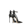 Black silk Chinese style sexy temperament sandals,2026 autumn and winter new item,pointed pointed thin heel high heels for women