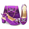 Party Women Shoe and Bag Nigerian Shoes and Bags To Match Shoe and Bag Set for Party in Women Italian Wedding Rhinestones Elegant Peep Toe Sandals