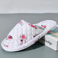 Women Home Slippers Soft Cotton Floral Floor Shoes Antislip Bedroom Slippers Lightweight Couple Slippers Fashion Women Shoes