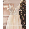 Dress Civil Wedding Lakshmigown Spaghetti Straps Champagne Boho Wedding Dress For Women Vestido Civil Bridal Customized Wedding Gowns Suknie Slubne