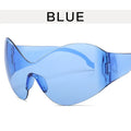 Retro Rimless Oversized Sunglasses Women Fashion Luxury Big Frame One Piece Gradient Sun Glasses Retro Classic Shades UV400