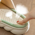Linen Slippers Women Indoor Slippers Comzy Anti-Slip House Cotton Shoes Cute Bowknot Flat Slipper Couples Slides