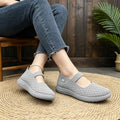 Women Knit Slip On Shoes Breathable Mesh Flat Loafers Lightweight Comfort Soft Sole Walking Casual Shoes For Elderly Ladies