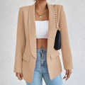 Spring Women Jacket Solid Polyester Cotton Non Strech Long Sleeve Office Lady Blazers New Fashion In Outerwears Coats