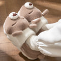 Cute Bear Winter Warm House Slippers Women Men Thick Platform Soft Plush Lined Non-Slip Indoor Outdoor Casual Home Shoes
