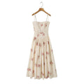 New 2026 Women's Floral Print Corset Maxi Dress Sexy Spaghetti Strap A-Line Flowy Elegant Summer Vacation Party Dresses