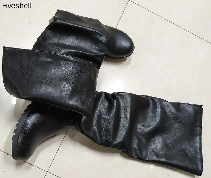 Boots Pirate Leather Medieval Leather Boots Jack Sparrow Renaissance Half Haddock Shoes Footwear Larp Pirate Warrior Vintage Jackboot For Adult Men