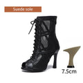 DKZSYIM Latin Dance Shoes Women Red Black Ballroom High Top Jazz Shoes Ladies Men's 5-11cm Heels Salsa Tango Dancing Shoes