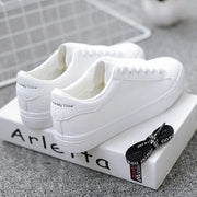 Women's Vulcanize Shoes PU Leather White Shoes New Fashion Platform Shoes Solid Color Casual Shoe Classic Women Sneakers Zapatos