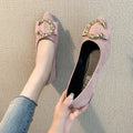 Spring and Autumn Casual Fashion Pointed Toe Comfortable Non-slip Wear-resistant Simple Metal Decorative Women's Shoes