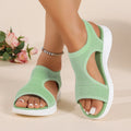 Women's Shoes 2026 Summer Comfortable Casual Sports Sandals Women's Beach Wedge Sandals Women's Mesh Knitted Roman Sandals