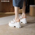 2025 New Women Sandals Women Slippers Black Wedge Platform Open Toe Women Orthopedics Thick Bottom Beach High Heels Slides